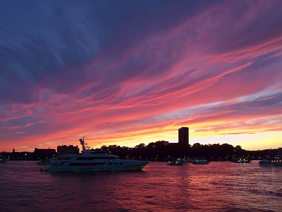 Awaiting Fireworks, Hudson River, July 4th, 2011