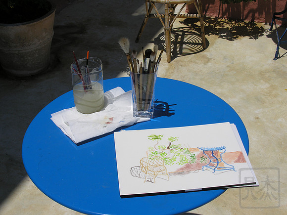Painting, Leros, Greece