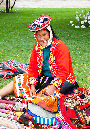 Saleswomen, Urubamba Riverbank, Sacred Valley, Peru