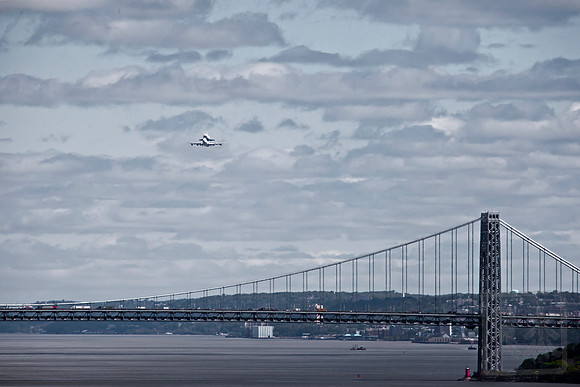 Shuttle Enterprise at the George Washington Bridge over the Hudson River, April 27, 2012 3