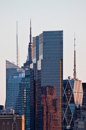 Towers at sunset, New York City,