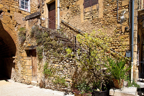 Medieval staircase, Cadouin, France