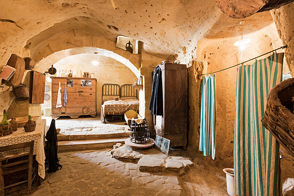 Inside cave dwelling, Matera