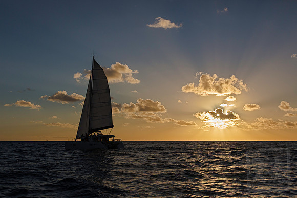 St. Lucia sunset at sail