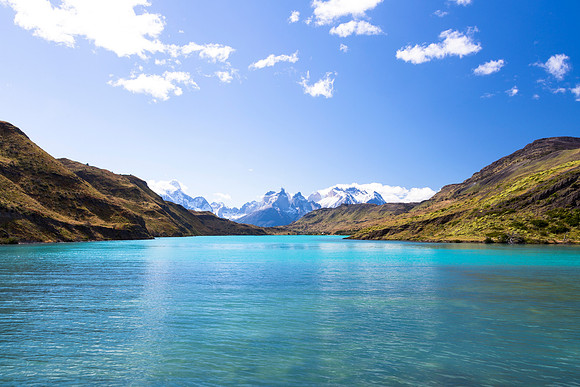 Looking along the Rio Paine